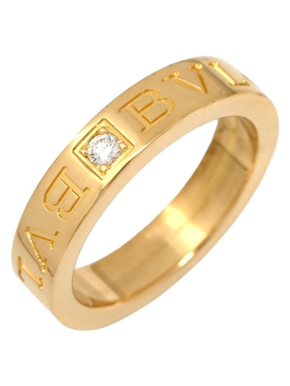 Bvlgari Ring Double Logo Yellow Gold Diamond